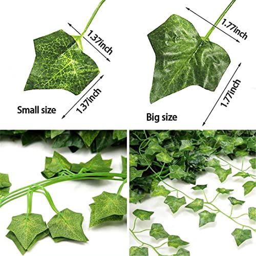 Fake Vines Artificial Ivy Garland with 100 LED String Light Hanging Plants Faux Greenery Leaves 6Pack with 100LED W498