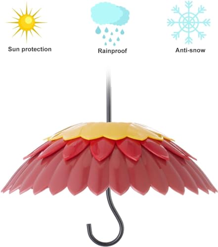 Red Hanging 8 inch Bird Feeder Dome Cover O166
