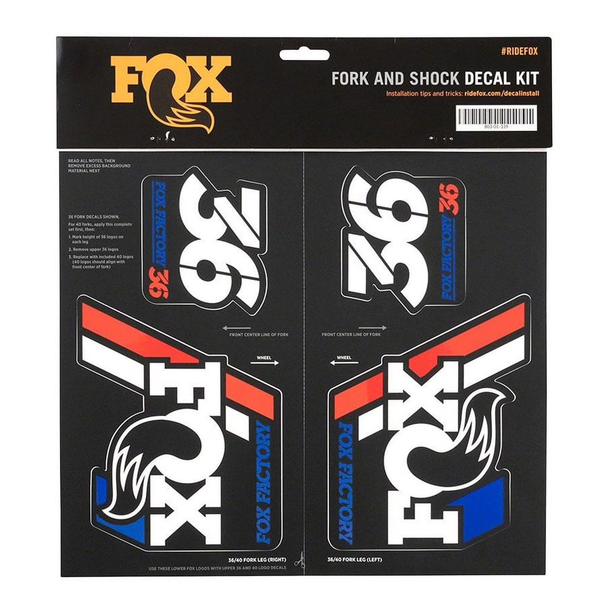 Red/White/Blue Decal Kit for Forks and Shocks V3523