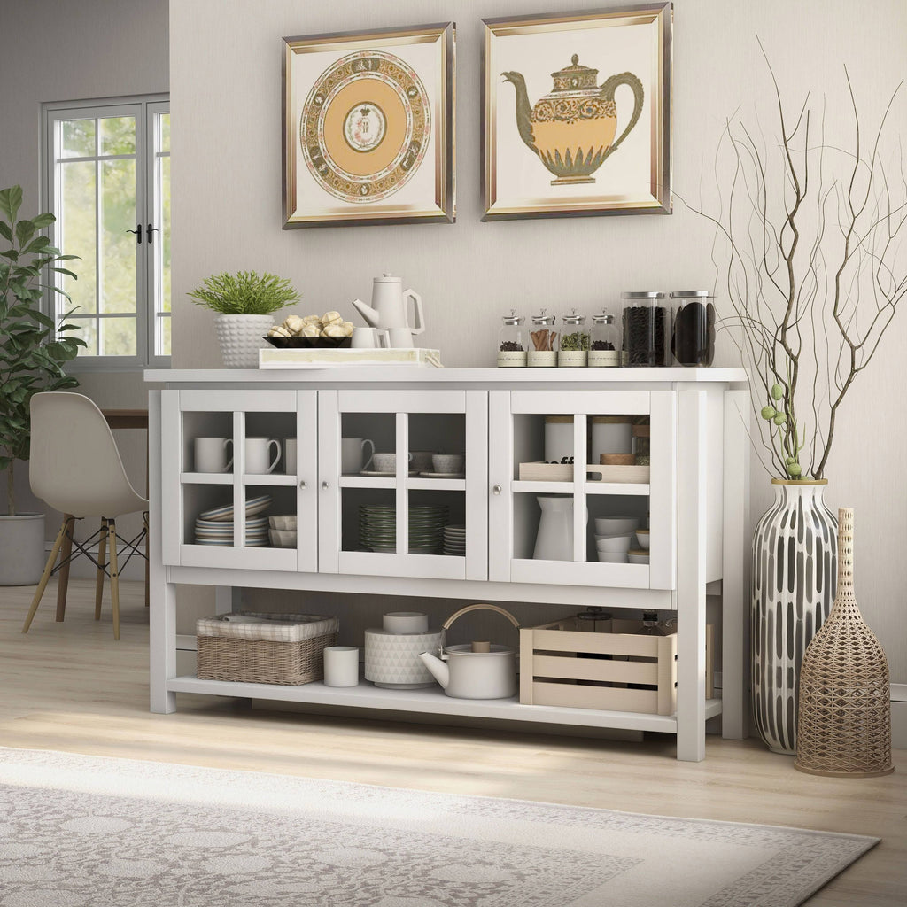 Gray Contemporary Buffet Table P589815