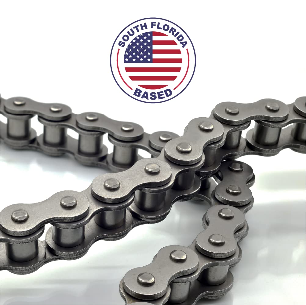 100 Feet Carbon Steel Roller Chain with Connecting Links X1693