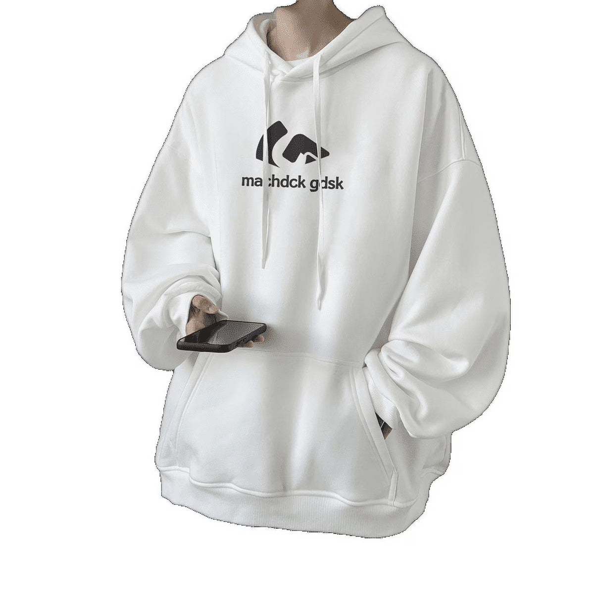 Black Plus Velvet Hooded Sweatshirt 3Xl X176144