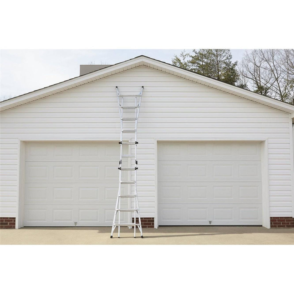 22' Max Reach Aluminum Telescoping Multi-Position Ladder P514