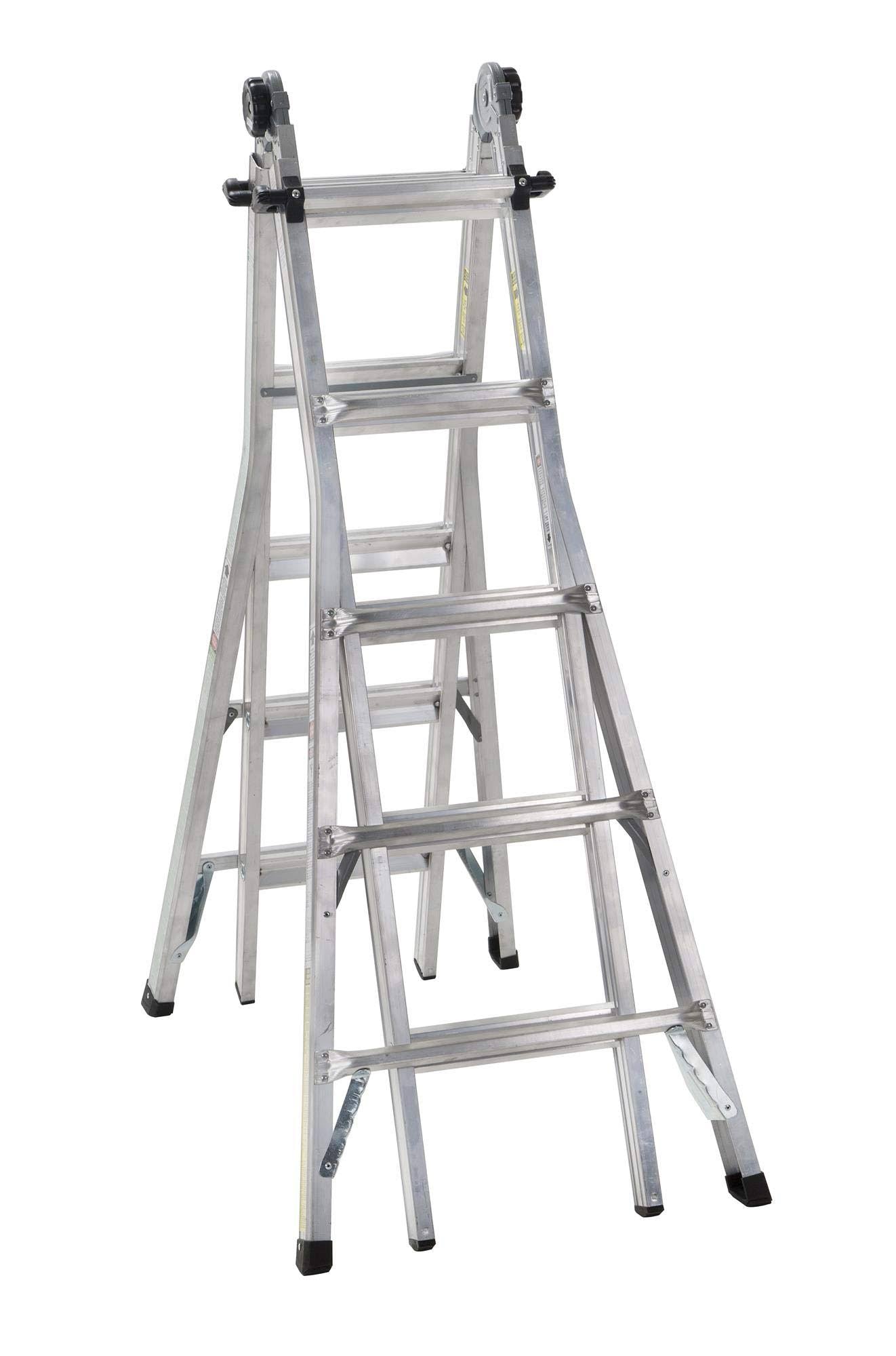 22' Max Reach Aluminum Telescoping Multi-Position Ladder P514