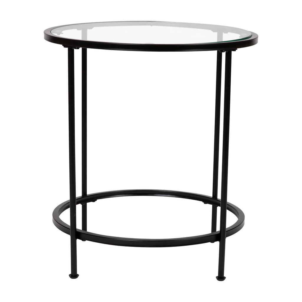 Clear Matte Black End Table Z52381
