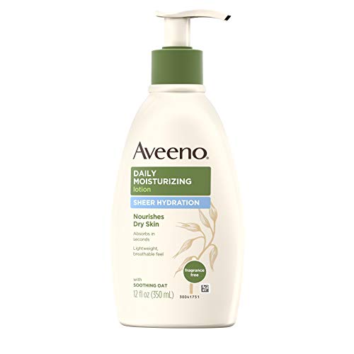 Sheer Hydration Daily Moisturizing Lotion With Soothing Oat, Fragrance-Free Body Moisturizer, 12 Fl. Oz U59197
