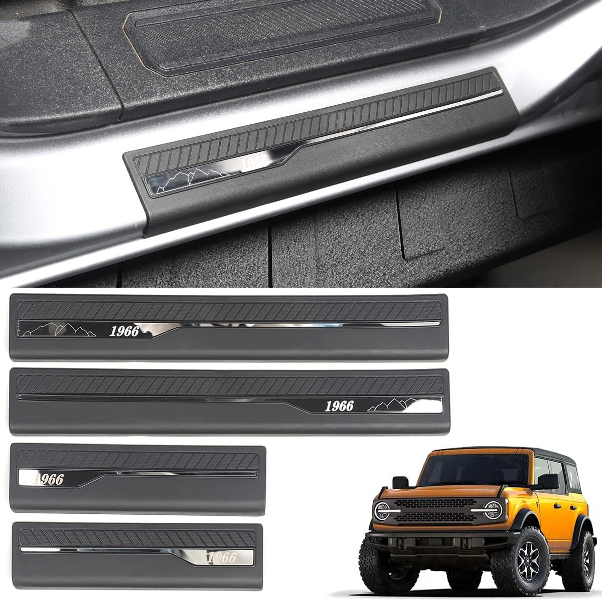 4pcs ABS Car Door Sill Guard Kits for Ford Bronco 2021 2022 X518124