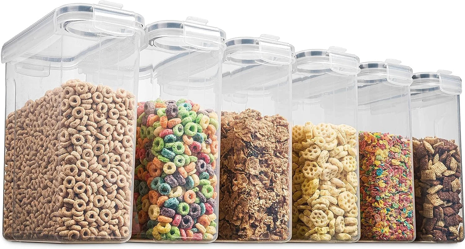 Set of 4 Large BPA-Free Plastic Cereal Storage Containers G9310