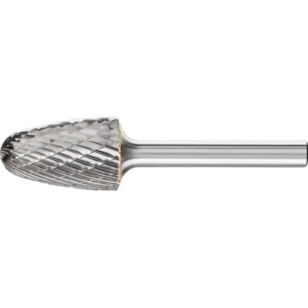 Tough Carbide Bur, Tree Shape Radius End, Dbl Cut 3R, 5/8x22 x 1x22 x 1/4x22 Shank J9569