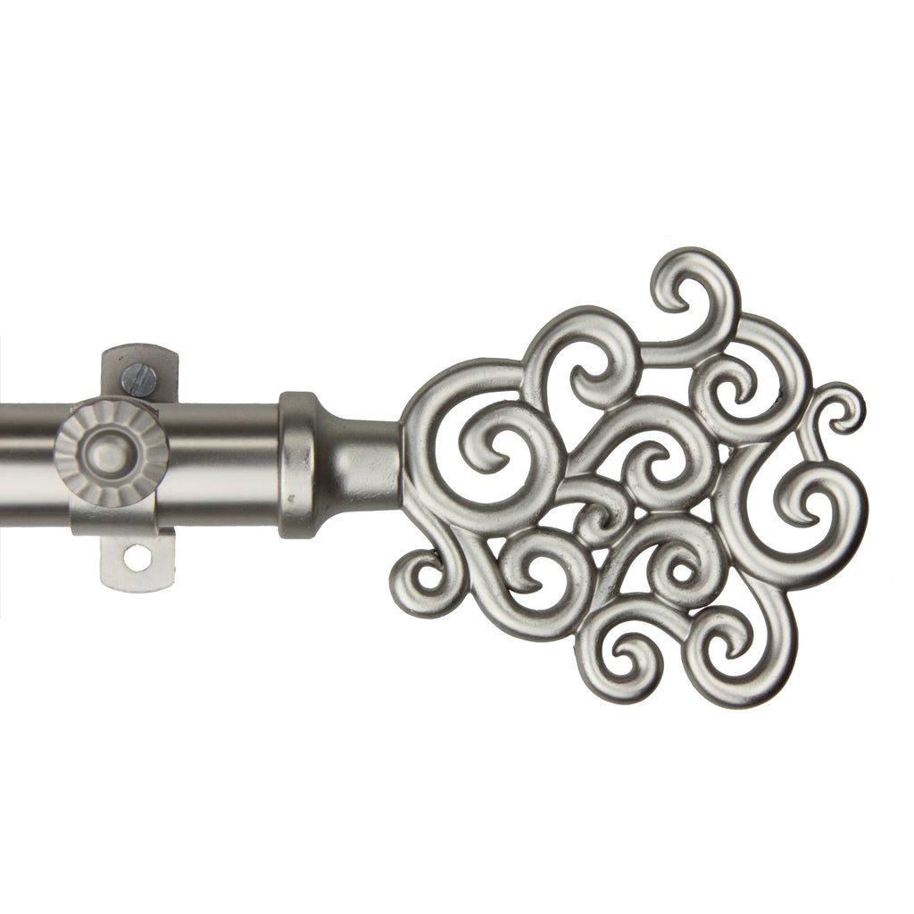 Satin Nickel Curtain Rod 66-120" U57224