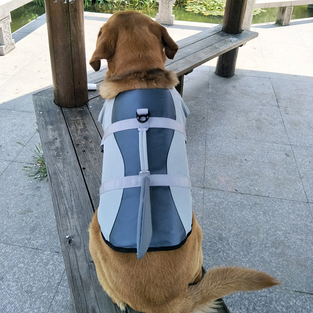 Dog Pet Shark Swimsuit Vest Safety Wear Swimsuit Preserver P23184