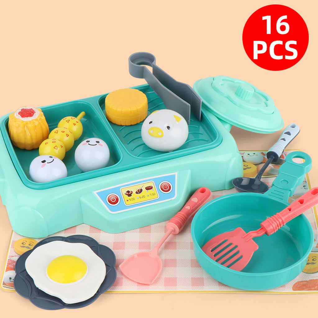 Educational Toys Grill Barbecue Set BBQ Food Toys with Music Lights Kids Spatula L599