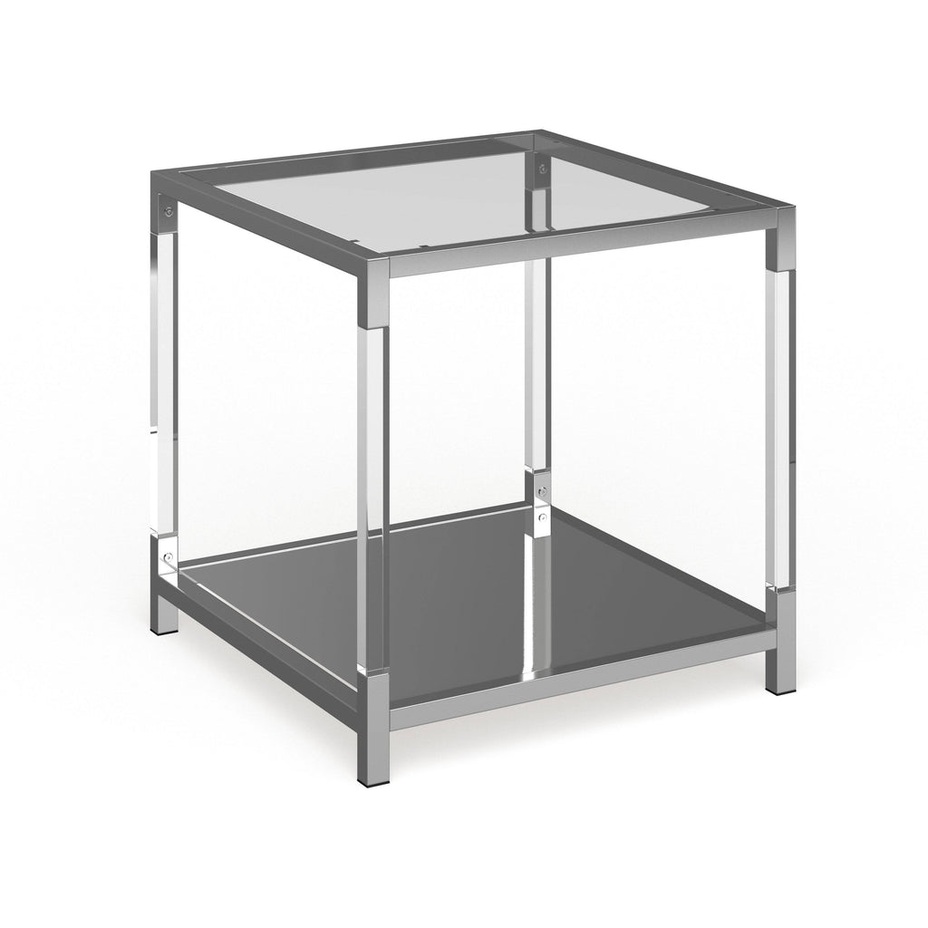 Chrome Metal 1-Shelf End Table W467