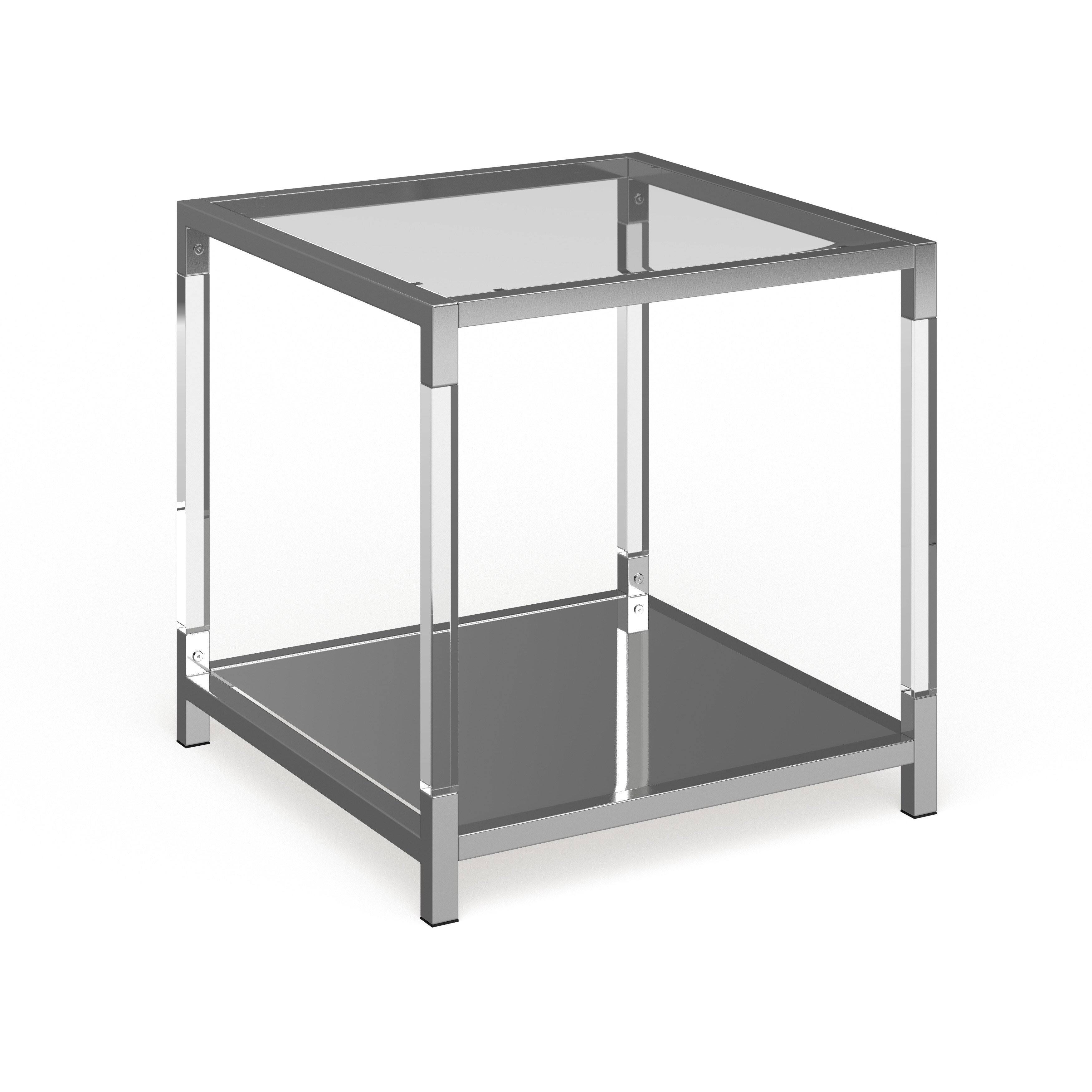 Chrome Metal 1-Shelf End Table W467