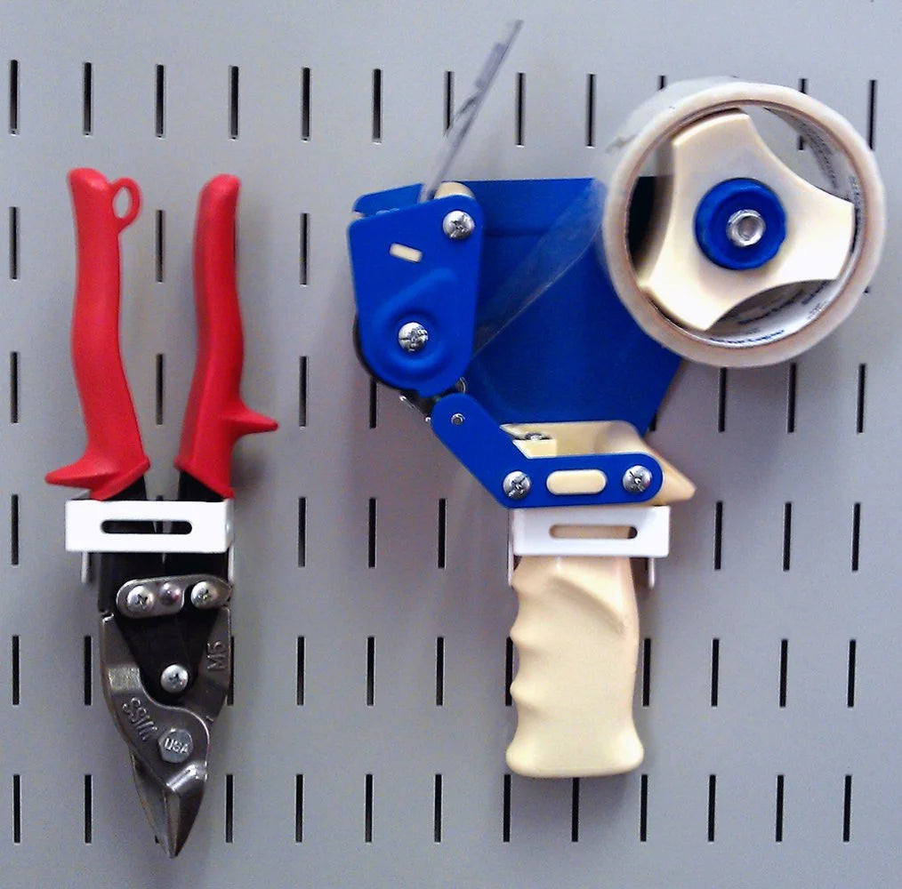 White Slotted Metal Pegboard Hook Kit Y41456
