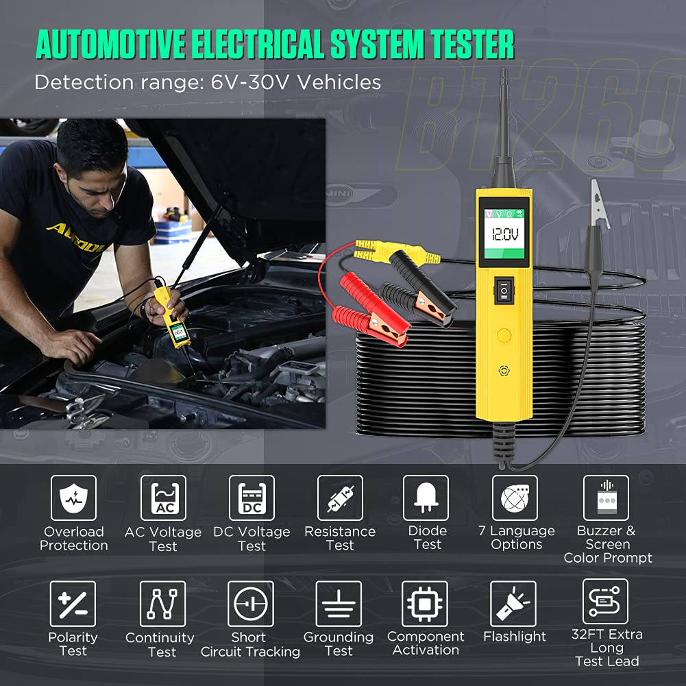 12V/24V Circuit Tester with LED Headlight O71580