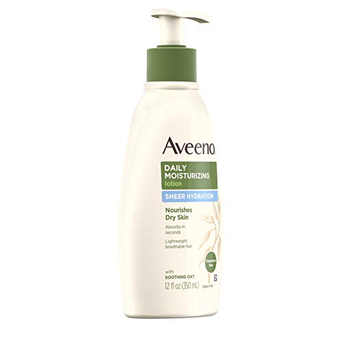 Sheer Hydration Daily Moisturizing Lotion With Soothing Oat, Fragrance-Free Body Moisturizer, 12 Fl. Oz U59197
