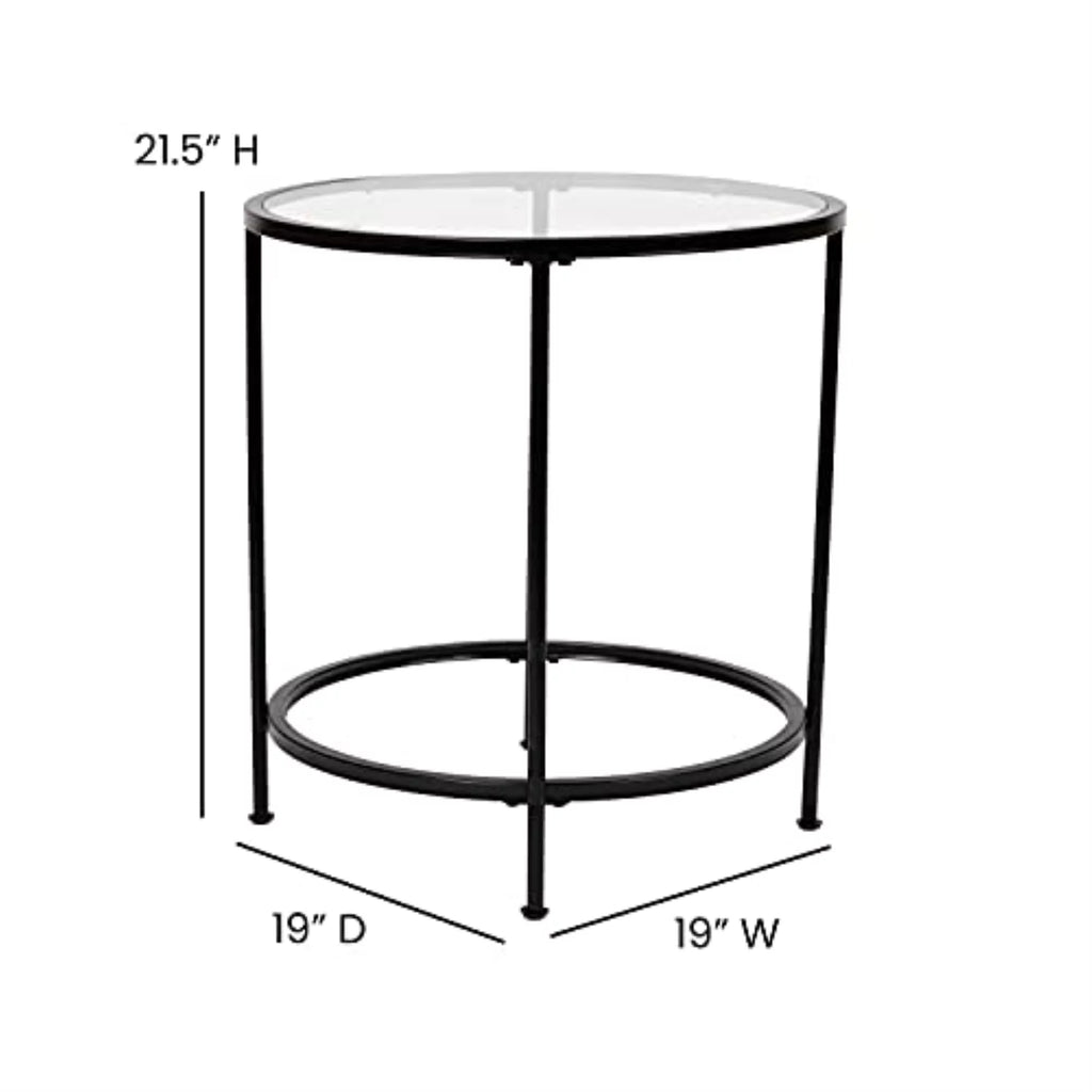 Clear Matte Black End Table Z52381