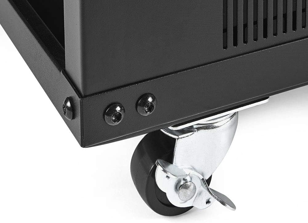 15U Portable Rolling Network Rack with Adjustable Depth Y690