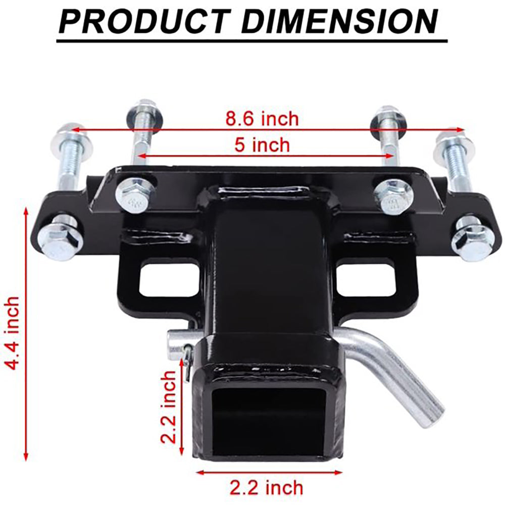 2" Rear Trailer Towing Hitch Receiver UTV Rear Attachment Black R609173