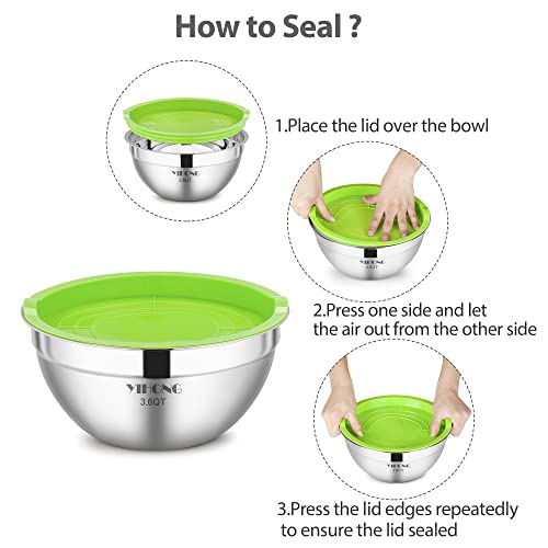 7 Piece Stainless Steel Mixing Bowls Set with Lids E2886