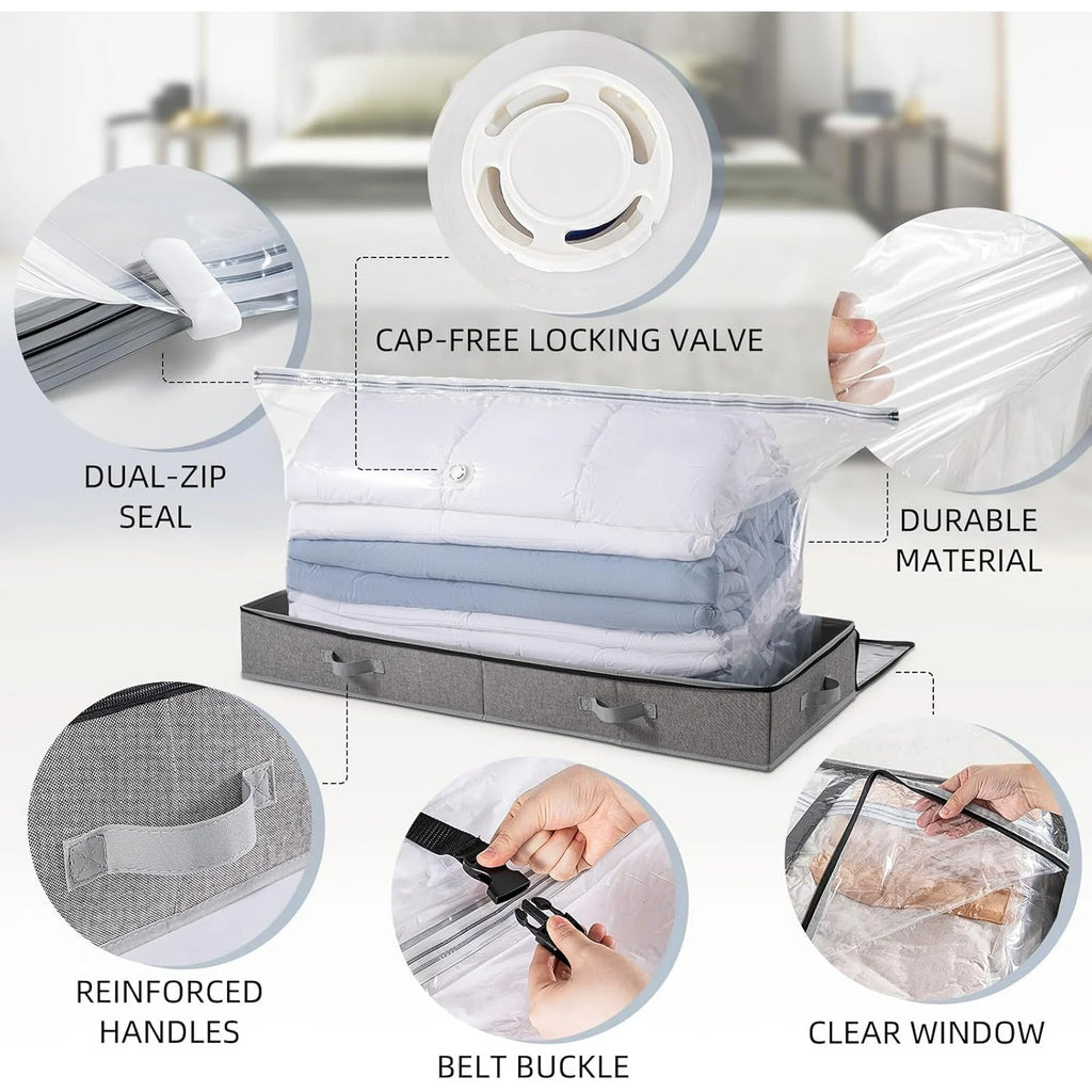 Under Bed Storage Box for Quilts Pillow Blankets Linen 41" x 17.7" x 6" S4320