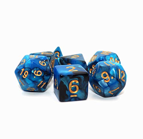 Teal White 7-Die RPG Dice Set Q55981