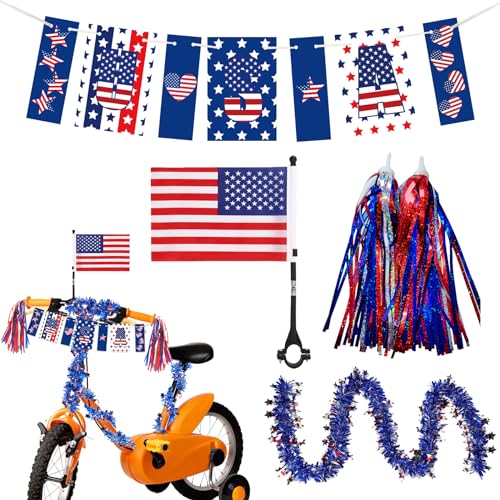 American Flag Bike Decorations with Ribbon Streamers O6574