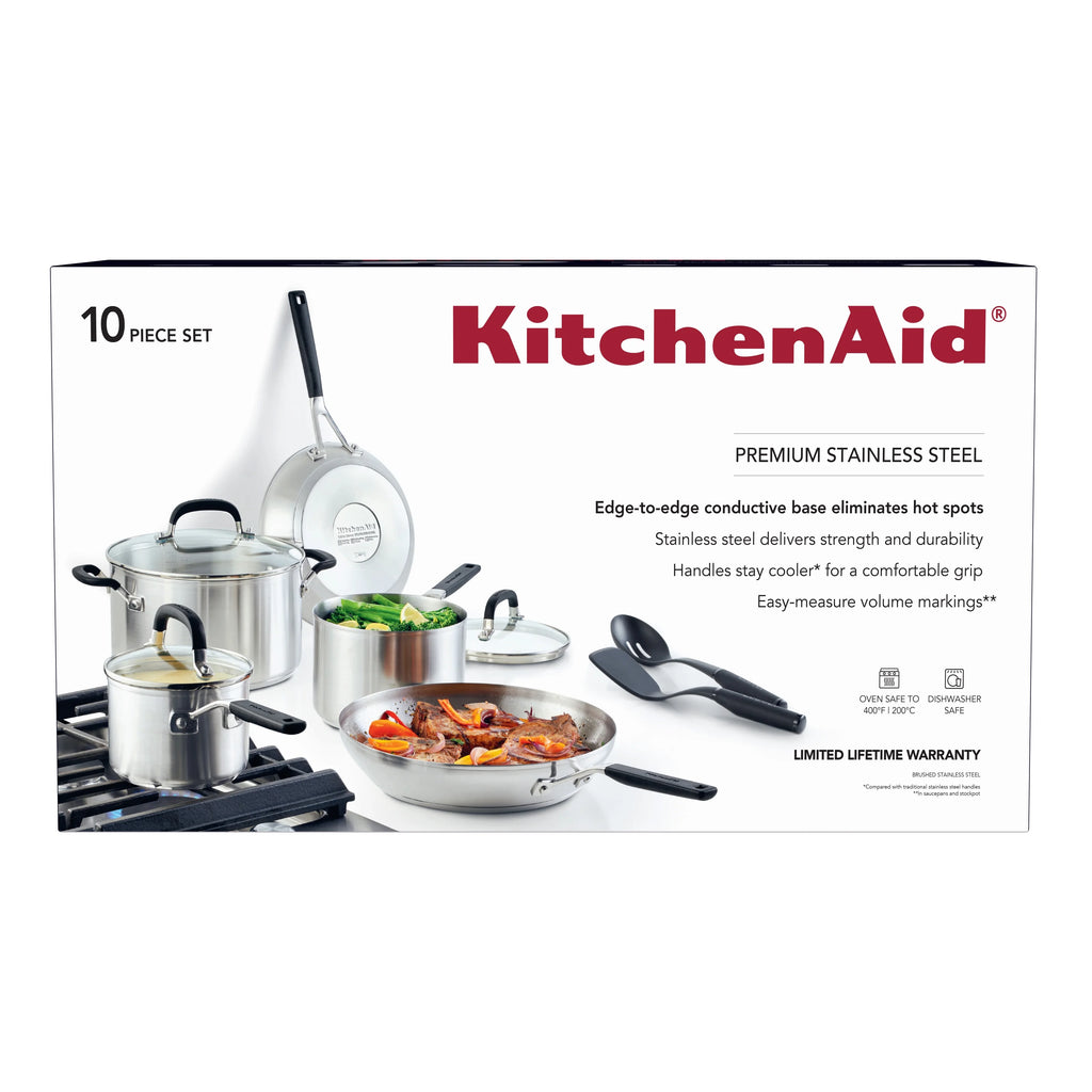 Stainless Steel 10 Piece Pots and Pans Set O605