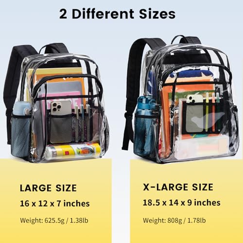 Clear Backpack with Multi-pockets Black V756