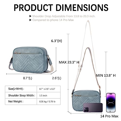 Quilted Crossbody Bags Vegan Leather Small Shoulder Handbags with Wide Strap A7829