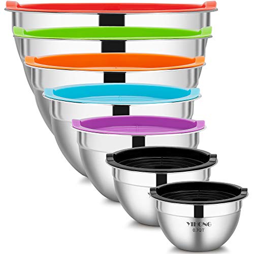 7 Piece Stainless Steel Mixing Bowls Set with Lids E2886