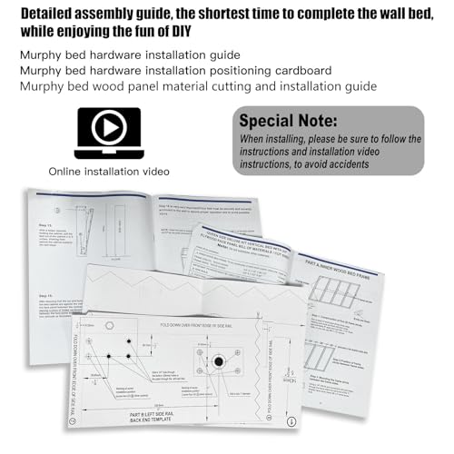 Queen Murphy Bed Hardware Kit, Folding Wall Bed Kit O508
