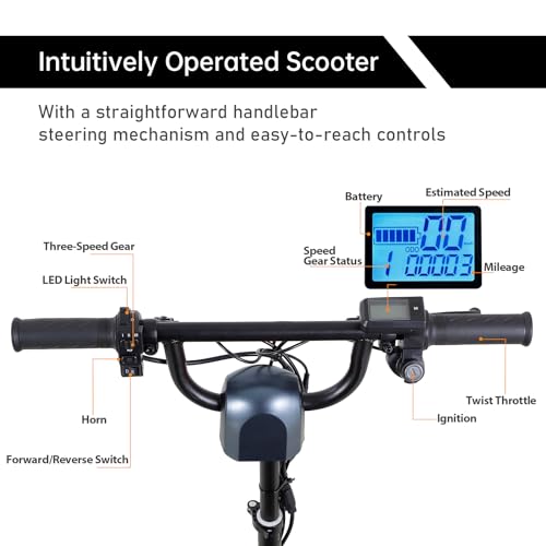 Blue 3-Wheel Folding Mobility Scooter Q92545