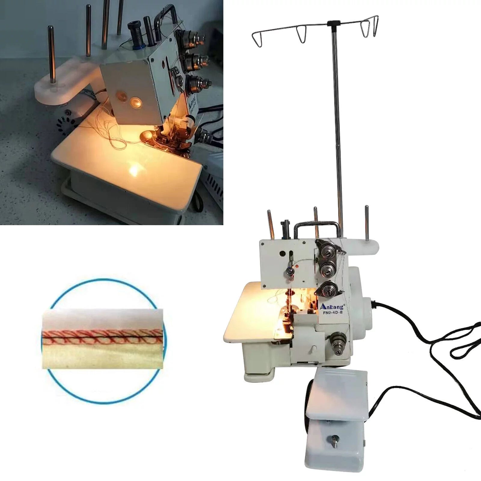 Serger Overlock Sewing Machine with Foot Controller Four Lines R508