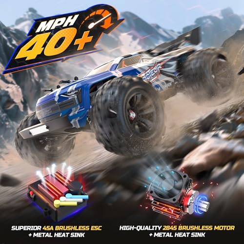 Fast Brushless RC Car, 1:16 4x4 High Speed RC Truck with 2 Lipo Batteries V289