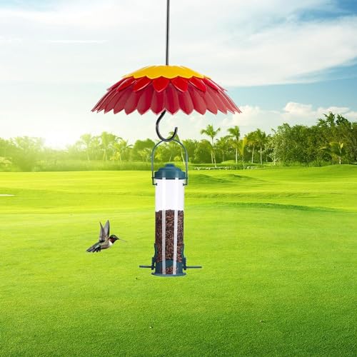 Red Hanging 8 inch Bird Feeder Dome Cover O166