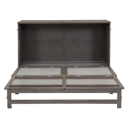 Queen Size Murphy Bed Chest with Storage Drawers R496360