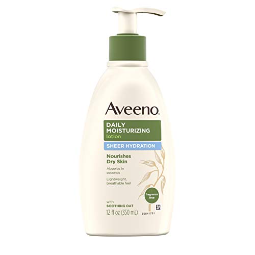 Sheer Hydration Daily Moisturizing Lotion With Soothing Oat, Fragrance-Free Body Moisturizer, 12 Fl. Oz U59197