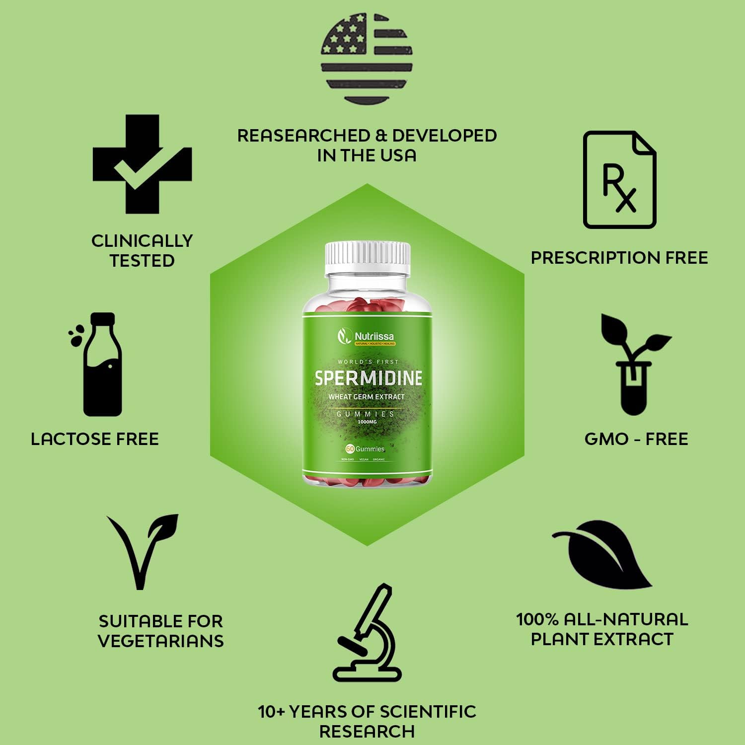 Organic Wheat Germ Extract Gummies with Thiamine and Zinc - 1000mg (60ct) S433361