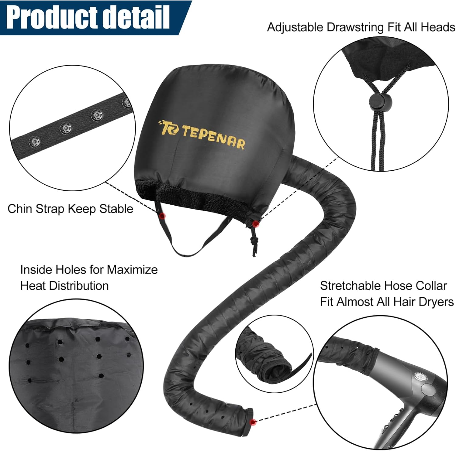 Extra Large Soft Adjustable Bonnet Hair Dryer Attachment O629