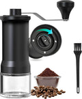 Adjustable Manual Coffee Grinder with Ceramic Burr Hand Crank Mill Black Q82845