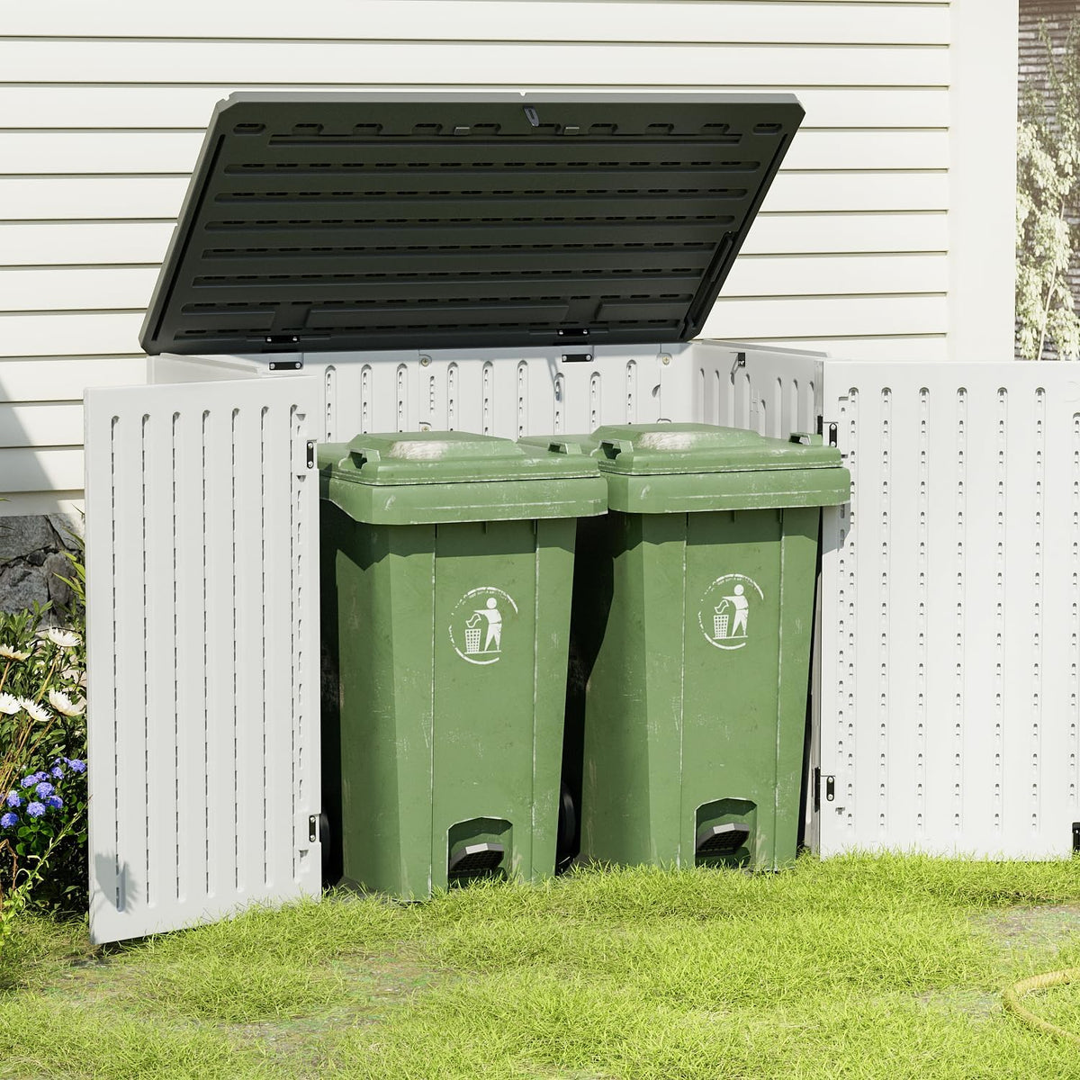 White Resin Outdoor Storage Shed 4 x 2 ft Z15478