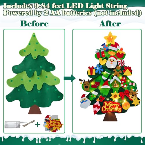 DIY Felt Christmas Tree Kit with Ornaments T326344