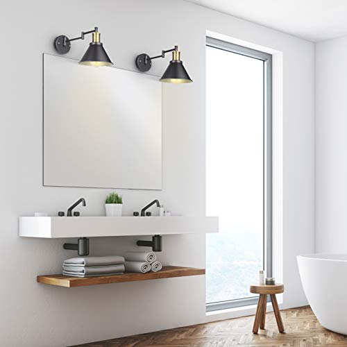 Bronze and Black Swing Arm Wall Lamp with On/Off Switch O703
