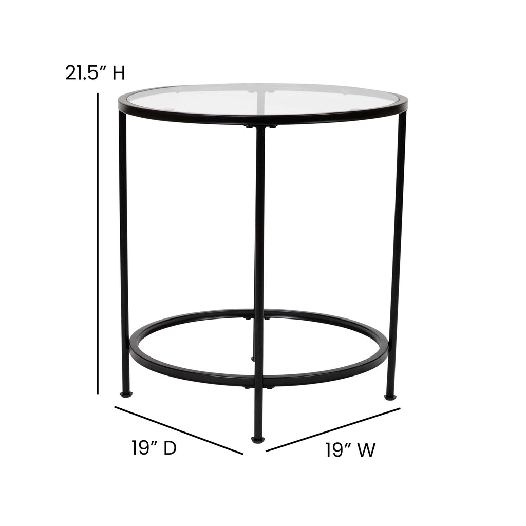 Clear Matte Black End Table Z52381