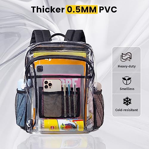 Clear Backpack with Multi-pockets Black V756