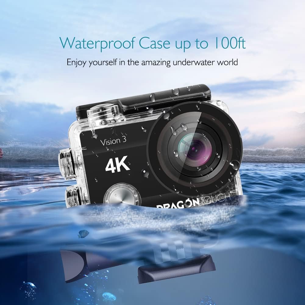 4K Action Camera Underwater Waterproof Sports Cam with Remote 2 Batteries Q895