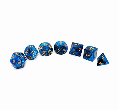 Teal White 7-Die RPG Dice Set Q55981