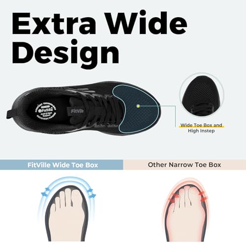 Mens Wide Width Walking Sneakers with Arch Support E230696